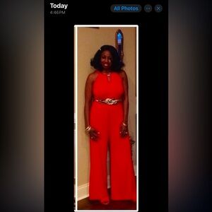 Red Happy Heart Month Jumpsuit